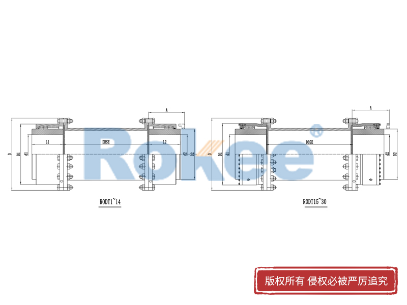 RODT中間接管型鼓形齒式聯(lián)軸器