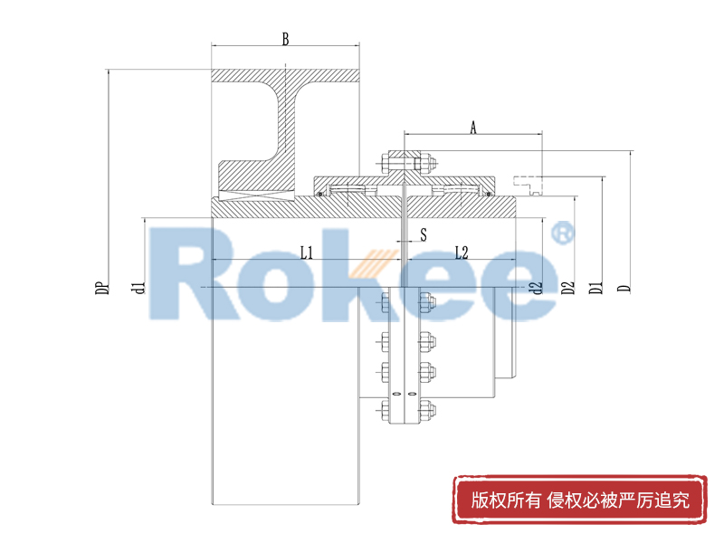 RODU制動(dòng)輪型鼓形齒式聯(lián)軸器